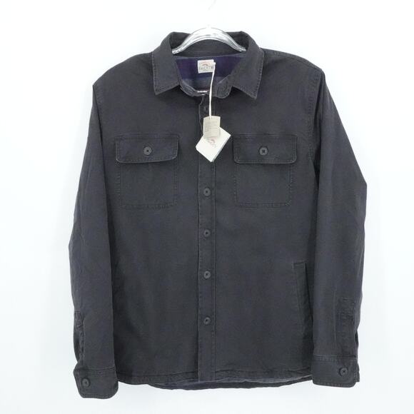 Faherty Jacket Mens Large Washed Black CPO Blanket Lined Shacket Huckberry - Picture 1 of 16
